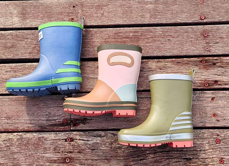 Supplier kids rubber wellies with reflective strip