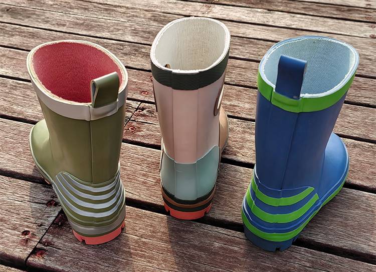 Supplier kids rubber wellies with reflective strip