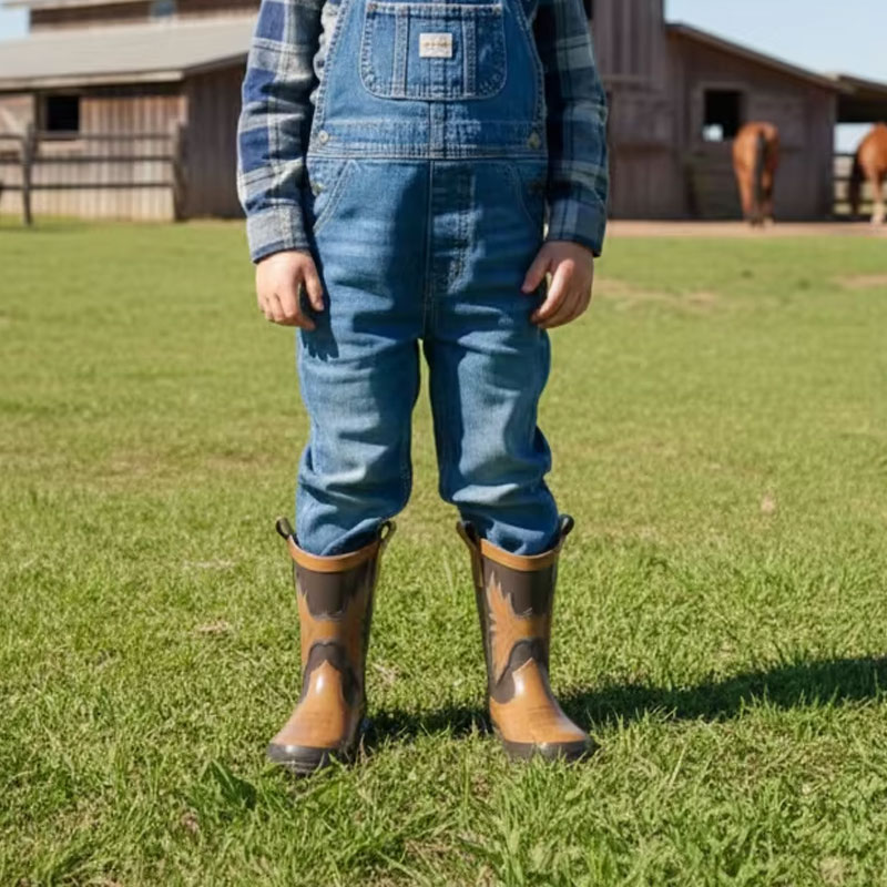 أحذية المطار المطاطية الغربية للأطفال للأطفال