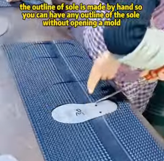 calendered soles hand-shaped outlines