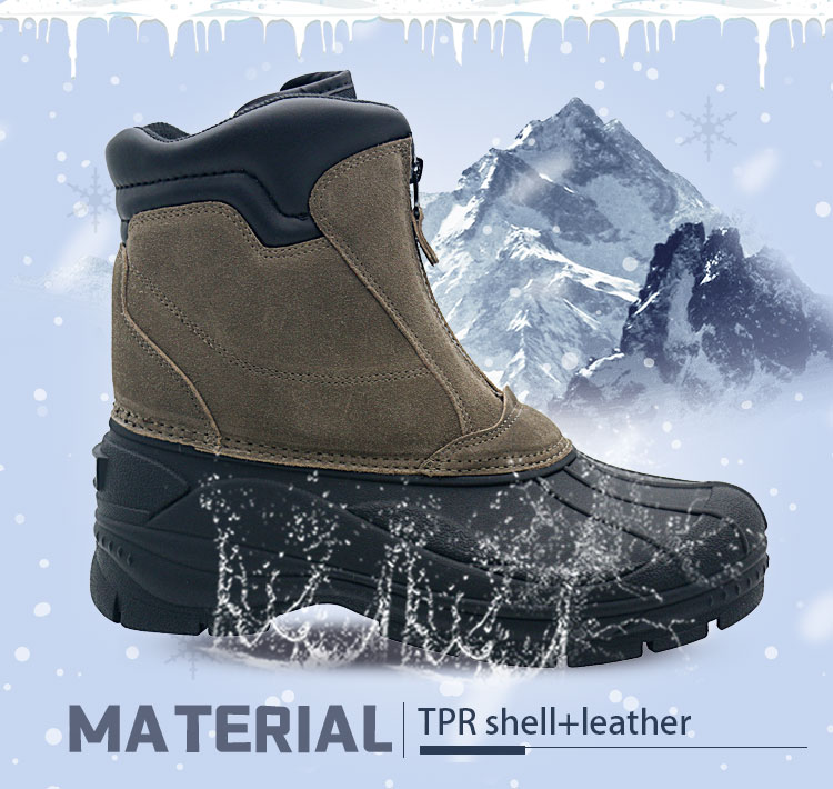 Warm mid calf Outdoor waterproof snow boots for men