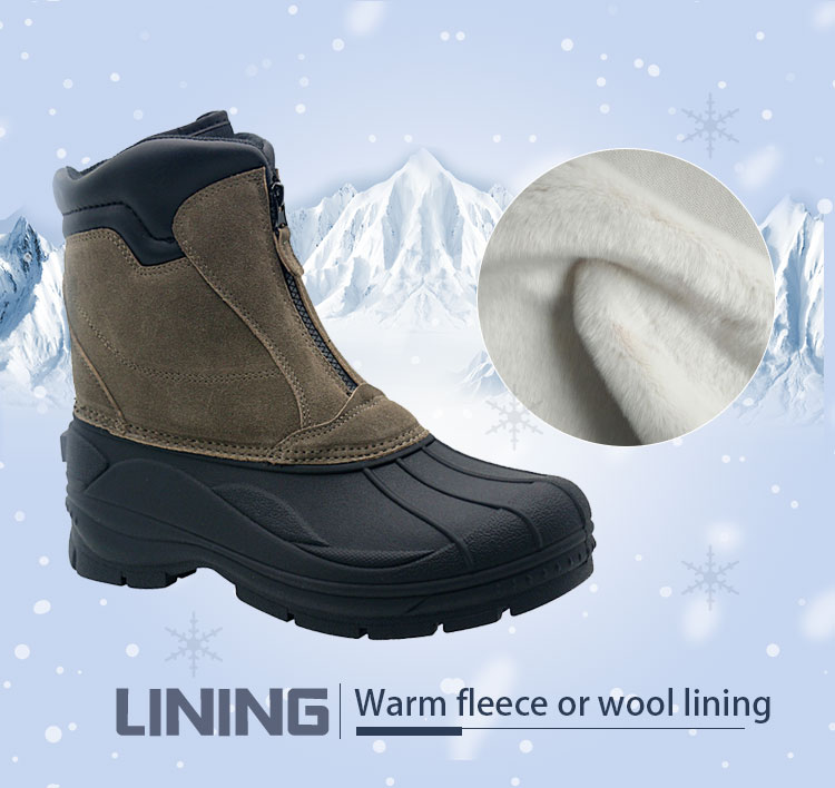 Warm mid calf Outdoor waterproof snow boots for men