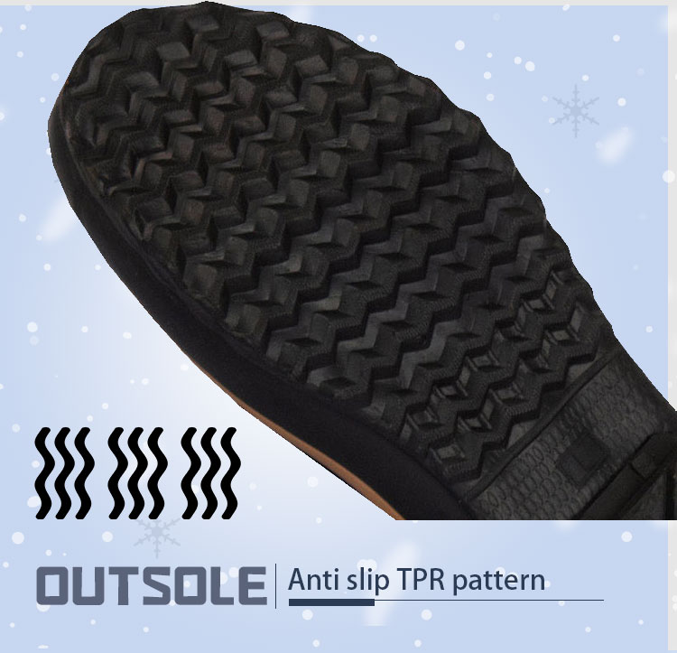 TPR shell leather lace-up snow boots for men whlesale