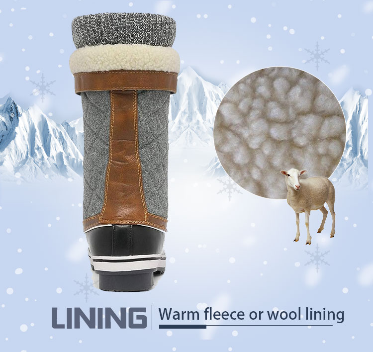 Womens Mid Calf Lace UP Warm Winter Boots