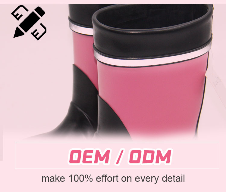 Two tone rubber patchwork upper children's rain boots