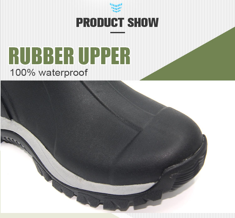 Adjustable height chunky sole vulcanized rubber boots for men
