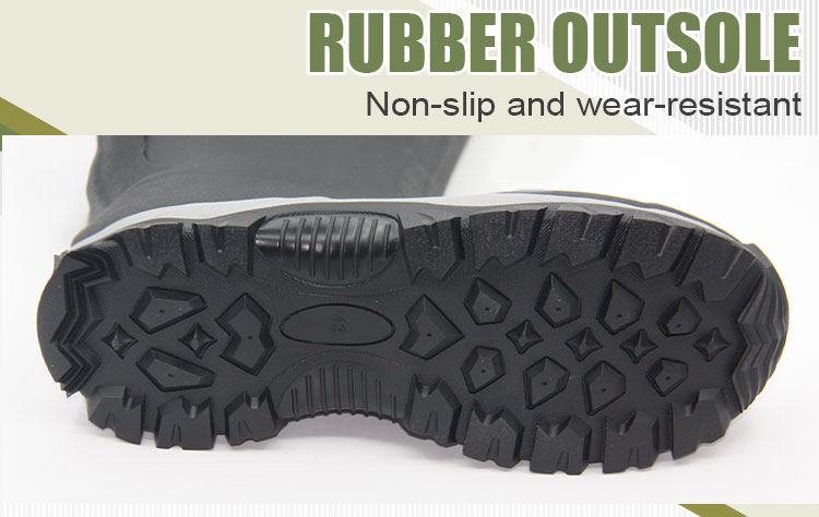 Adjustable height chunky sole vulcanized rubber boots for men