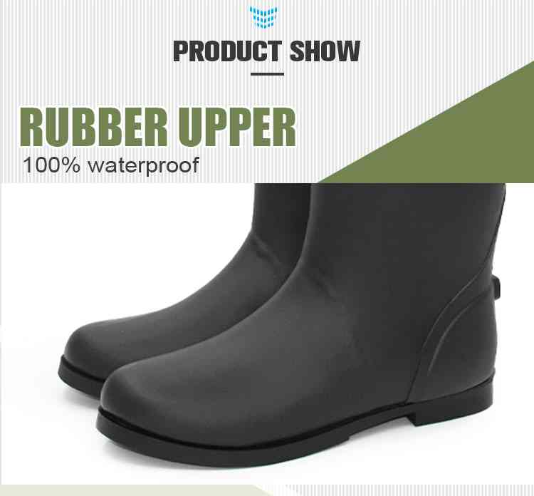 High Tube Neoprene Lined Waterproof Rubber Rain Boots for Women