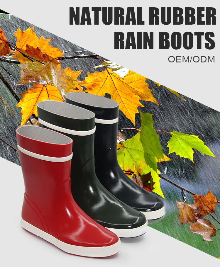 Custom lining unisex rubber boots for summer winter wear
