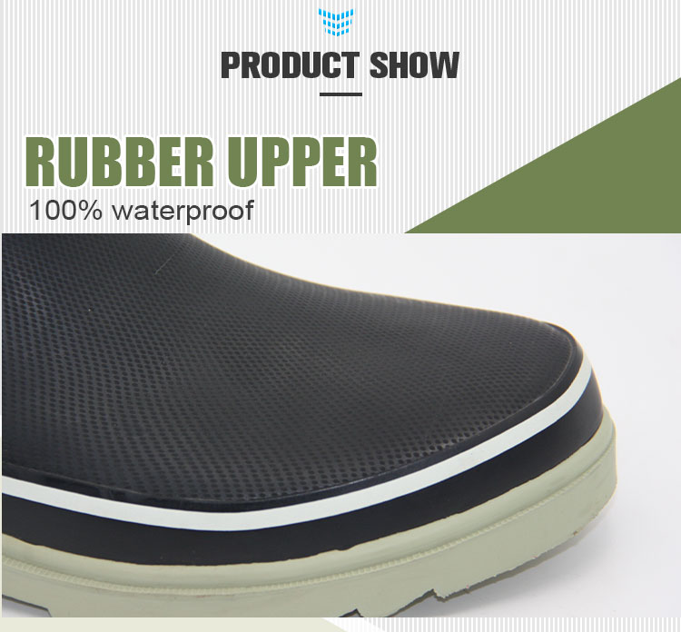 Lined mid calf rubber rain boots for women