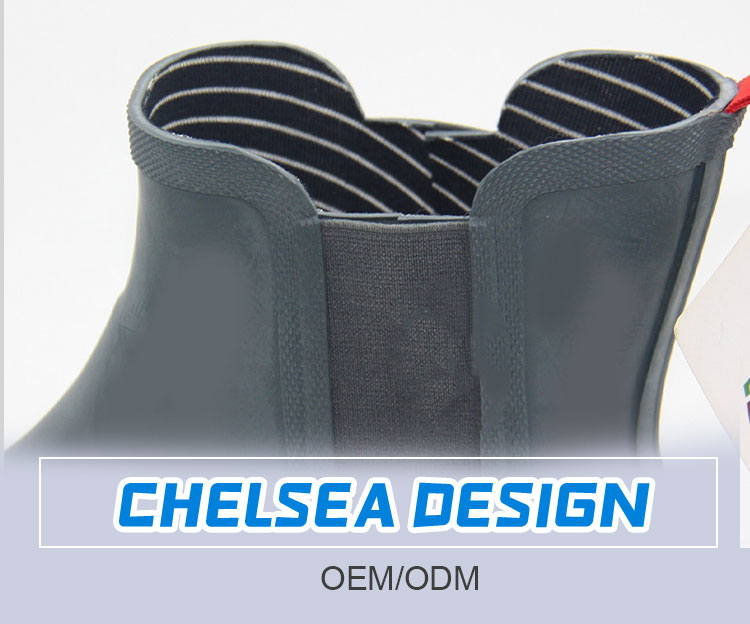 Fashionable lined rubber Chelsea rain boots for ladies