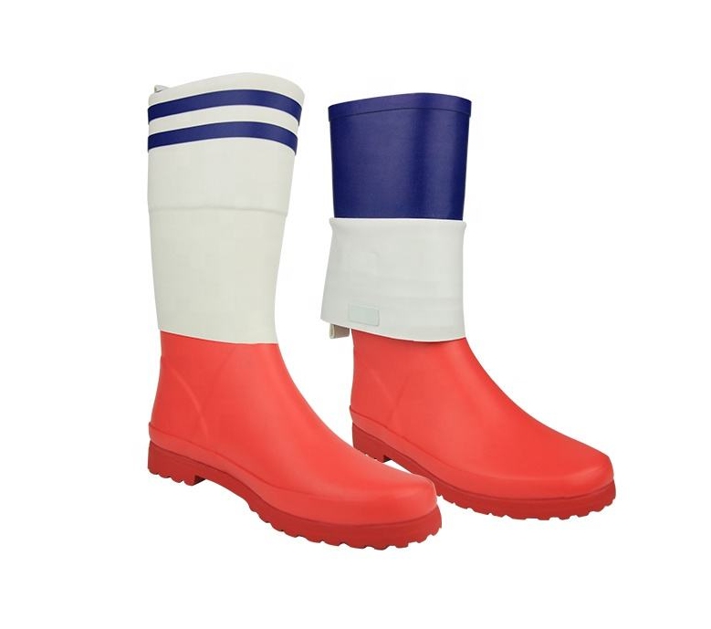 تصميم العلم ويلينغتون أحذية مطاطية مقاومة للماء الصين مصنع