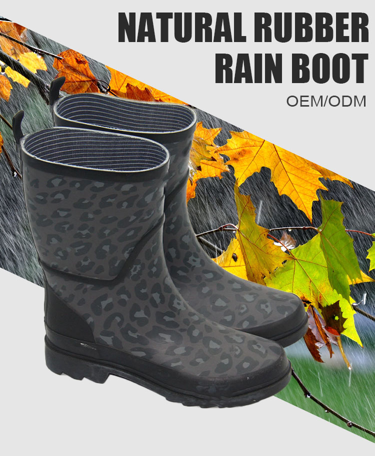 Custom Printed  Women's Waterproof Wellington Rain Boots
