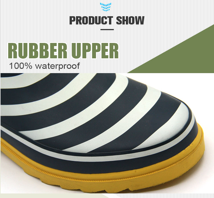 Ladies mid calf print rubber boots manufacturer