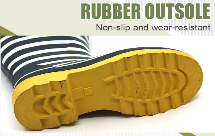 Ladies mid calf print rubber boots manufacturer