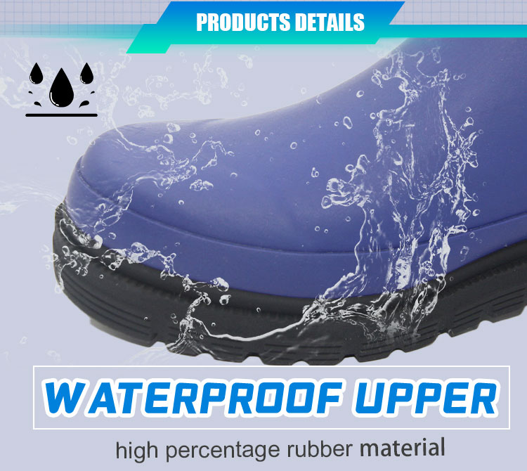 Customized brand logo Rubber Wellington Gumboots