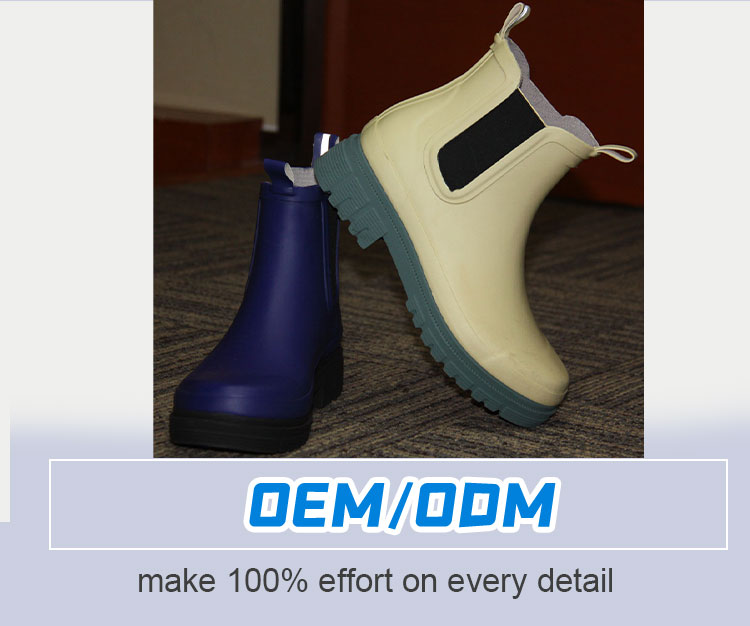 Customized brand logo Rubber Wellington Gumboots
