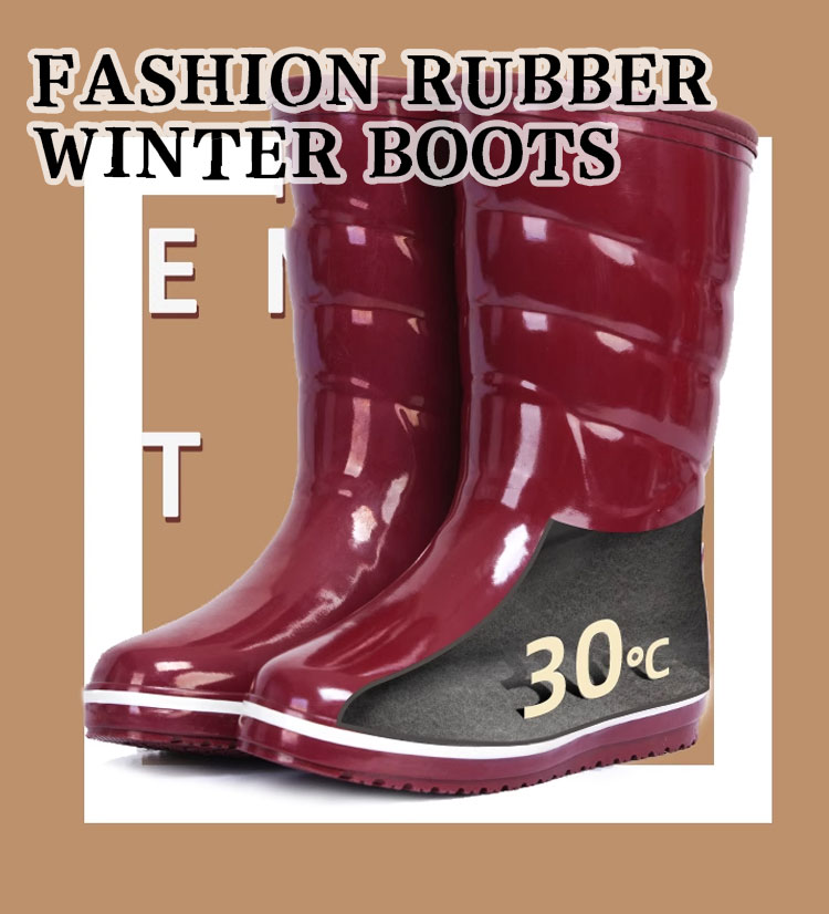 Vente en gros élégante imperméable anti-dérapage femmes fourrure bottes de neige 