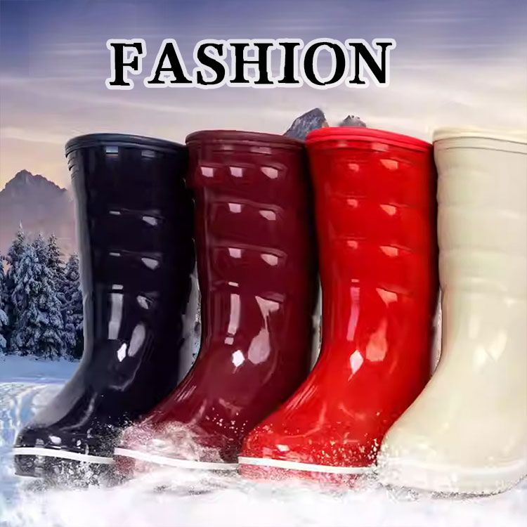 Venta al por mayor elegante impermeable antideslizante botas de nieve de piel de las mujeres