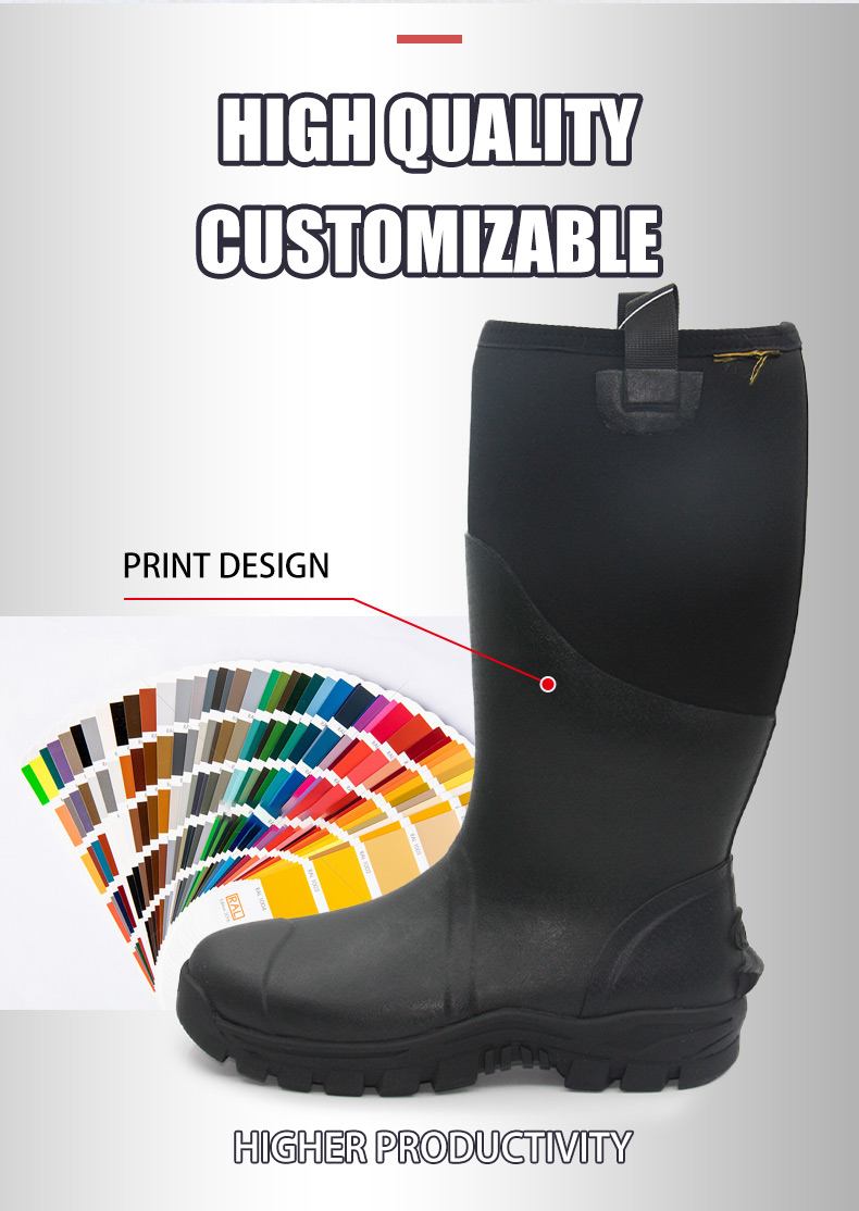 الركبة عالية الرجال في الهواء الطلق نيوبرين ويلينغتون الطين الأحذية