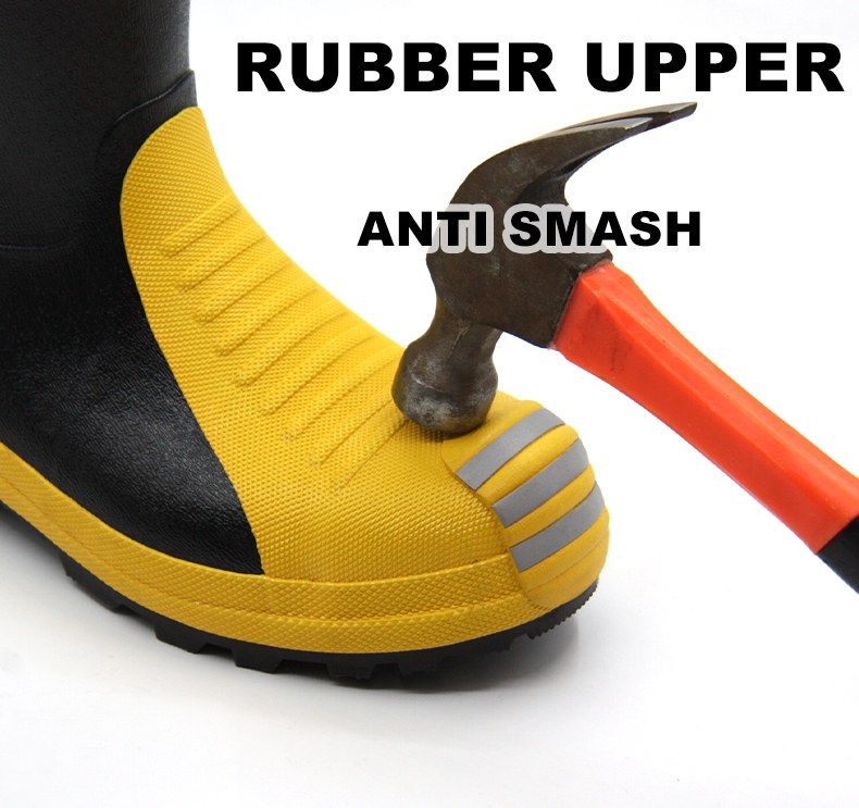 Heavy Duty Rubber Firefighter Safety Work Boots
