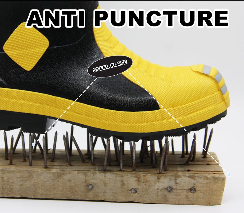 Heavy Duty Rubber Firefighter Safety Work Boots
