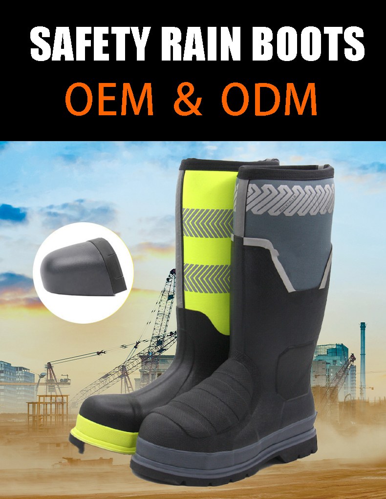 Industrial Rubber Non-Slip Waterproof Safety Work Boots 