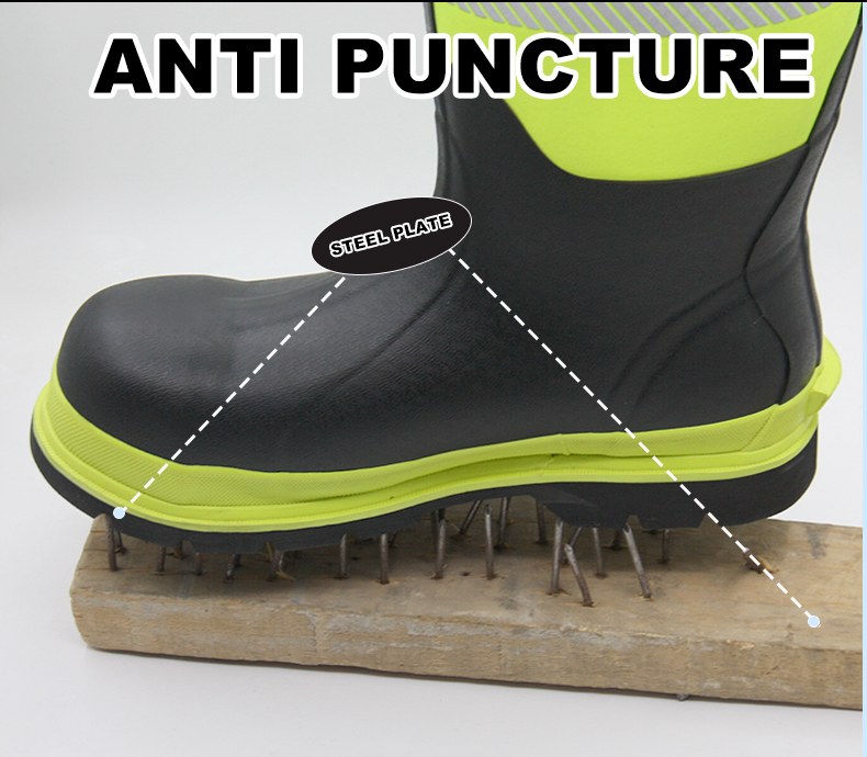 Industrial Rubber Non-Slip Waterproof Safety Work Boots 