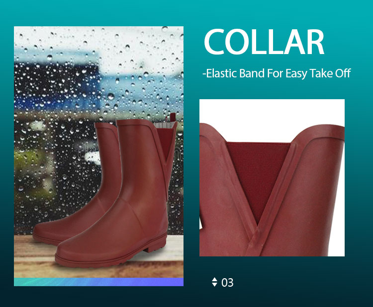 Stivali da pioggia in gomma di vitello di colore solido B2B donna