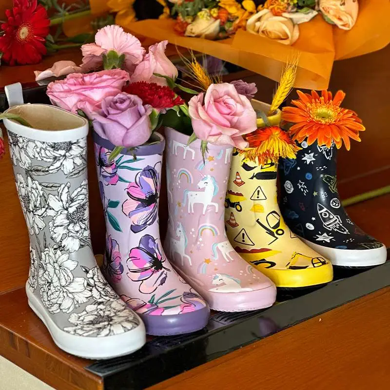 Customized your own print kids rubber gumboots