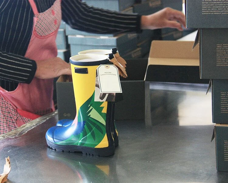 Print rubber boots for children manufacturer