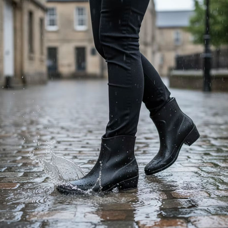 Maßgeschneiderte Einfarbe kurze Westliche Gummi Regenstiefel