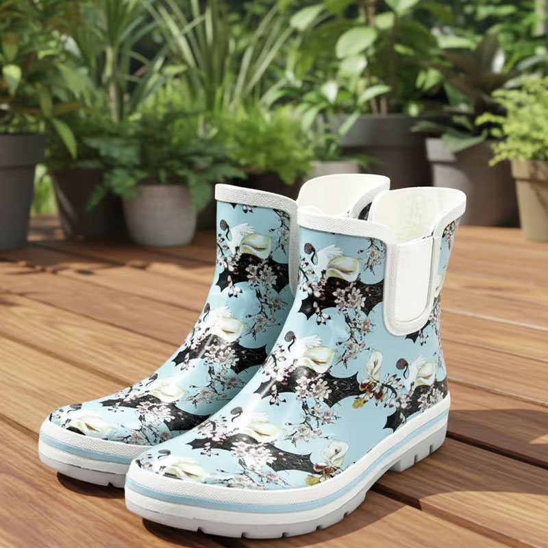 Großhandel Copyright Blumen Druck Gummi Chelsea Gummistiefel Großhandel Copyright Blumen Druck Gummi Chelsea Gummistiefel
