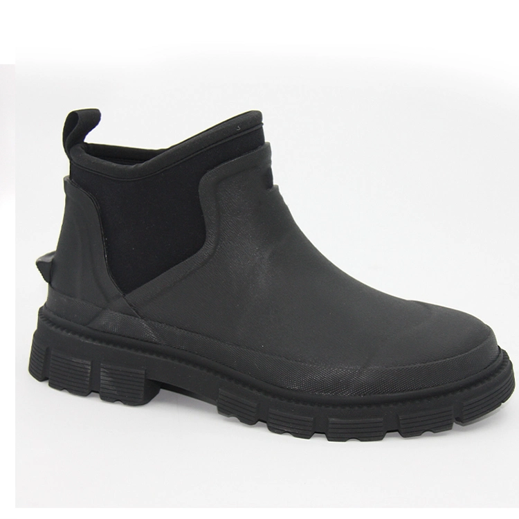 Neoprene lined ankle high Chelsea rain boots