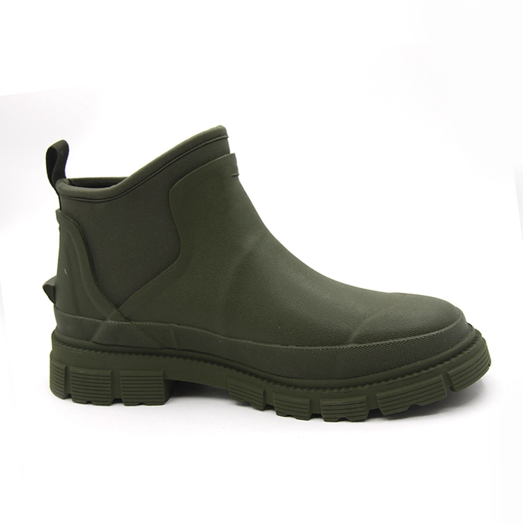 Neoprene lined ankle high Chelsea rain boots