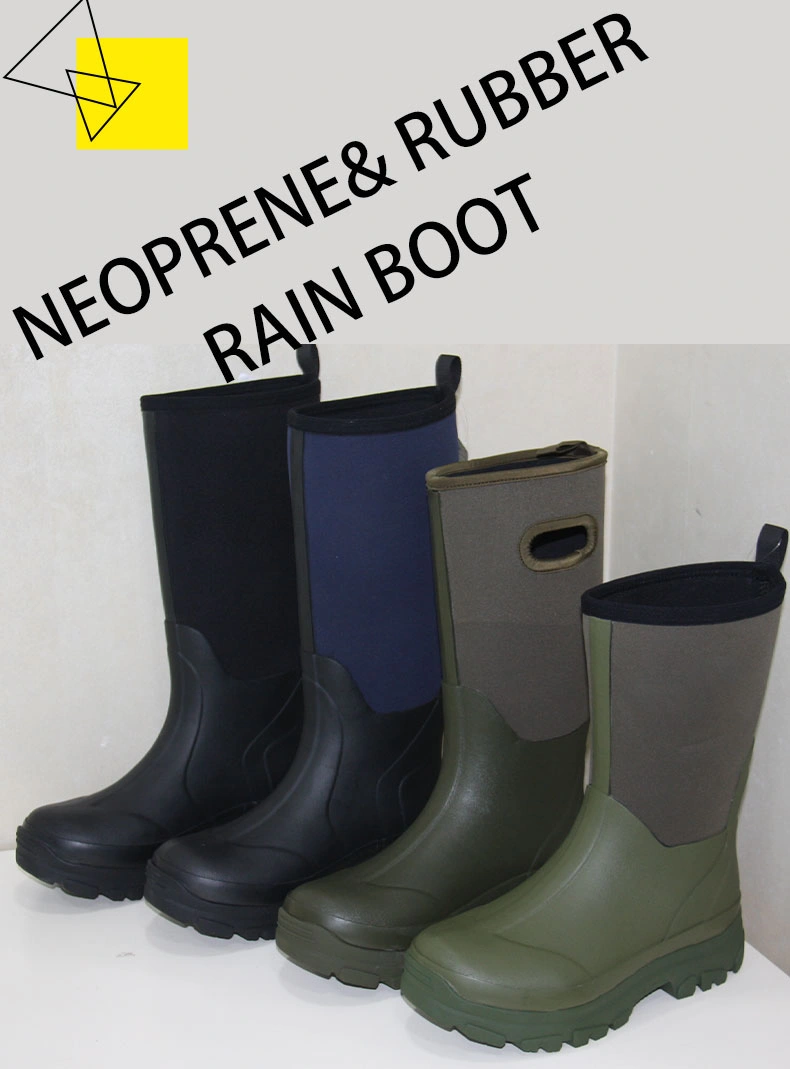 Outdoor mens neoprene farming mud hunting boots