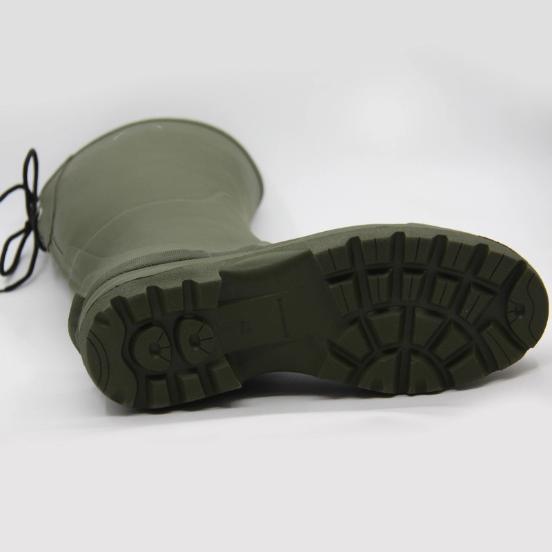 Wide calf lace up rain boots for women