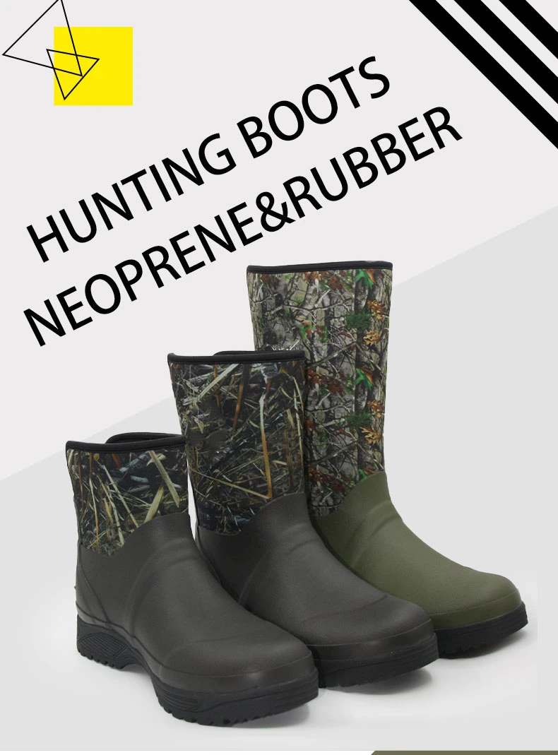 Camo neoprene rubber hunting boots collection