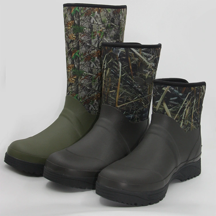 Camo neoprene rubber hunting boots collection