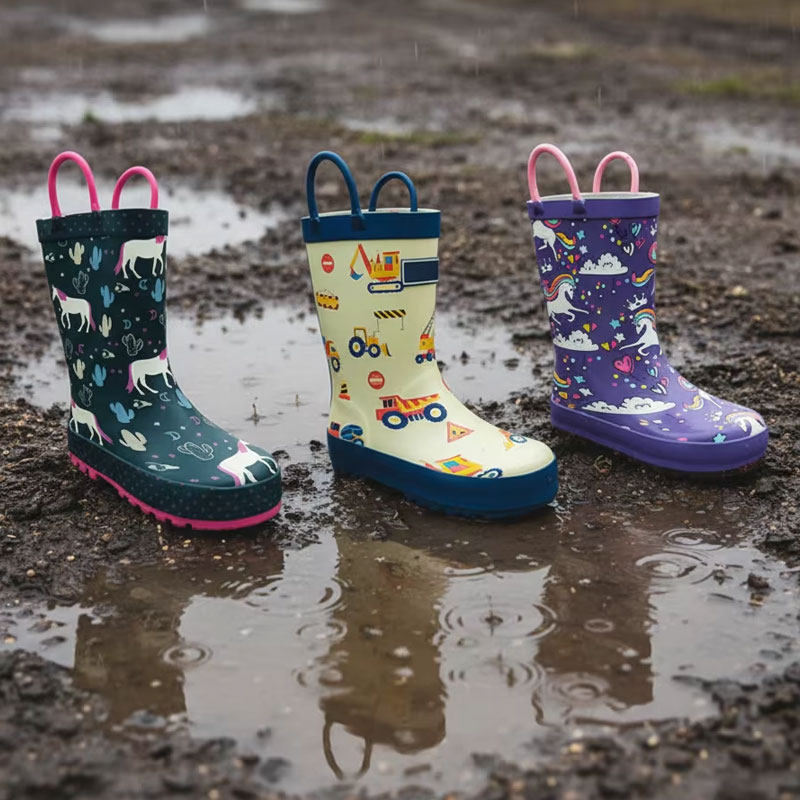 Anpassen Sie Ihren eigenen Druckgriff Gummi Gummistiefel für Kinder Großhandel
