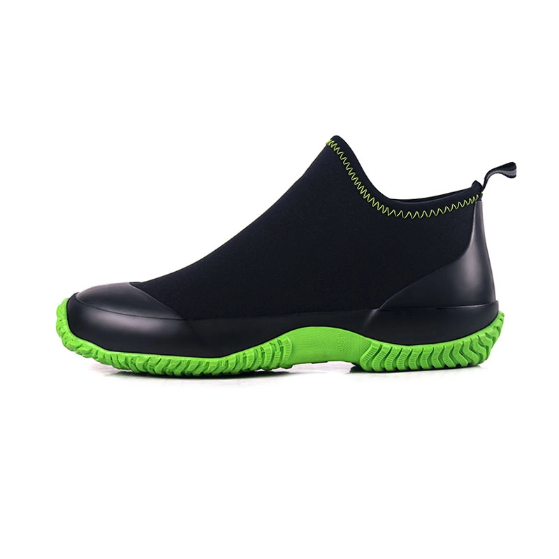Short rubber neoprene slip-on garden shoes for men