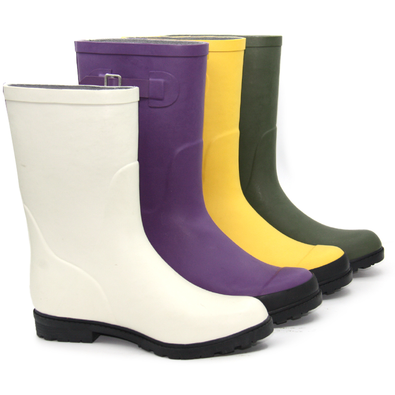 Women mid calf rubber wellington boots