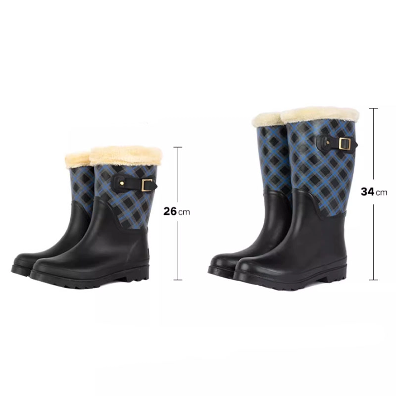 Fur lined winter rubberboots for women