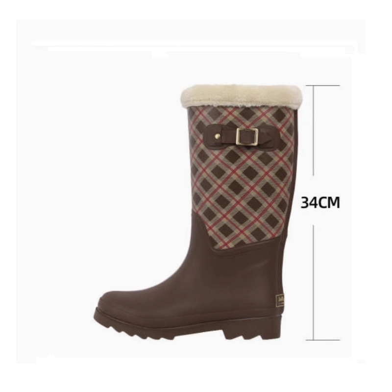 Fur lined winter rubberboots for women