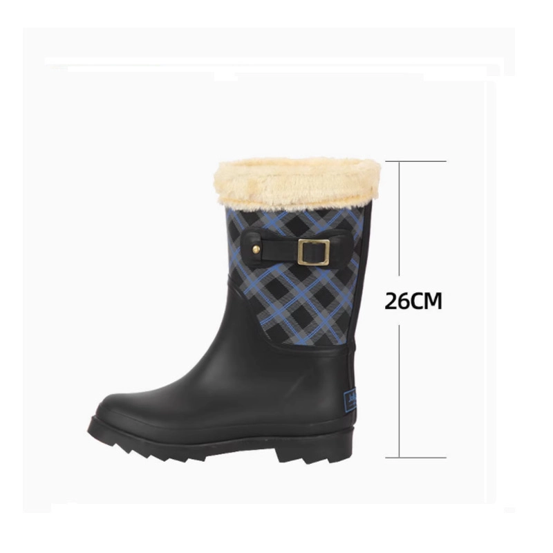 Fur lined winter rubberboots for women