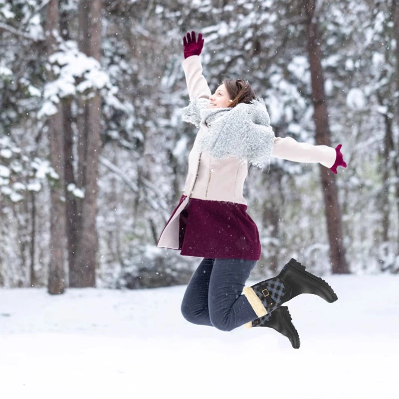 Fur lined winter rubberboots for women