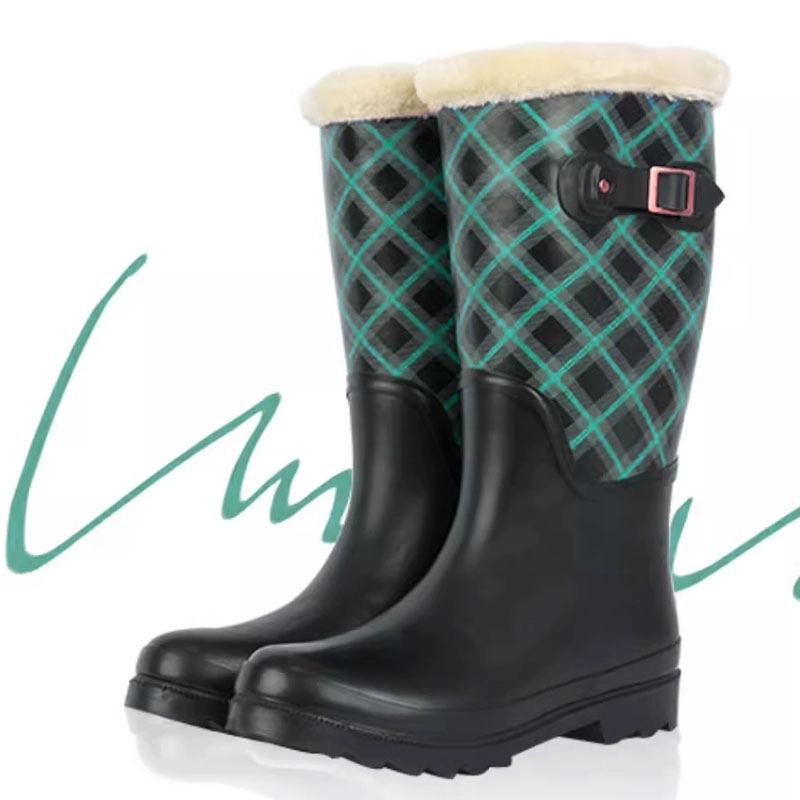 Fur lined winter rubberboots for women