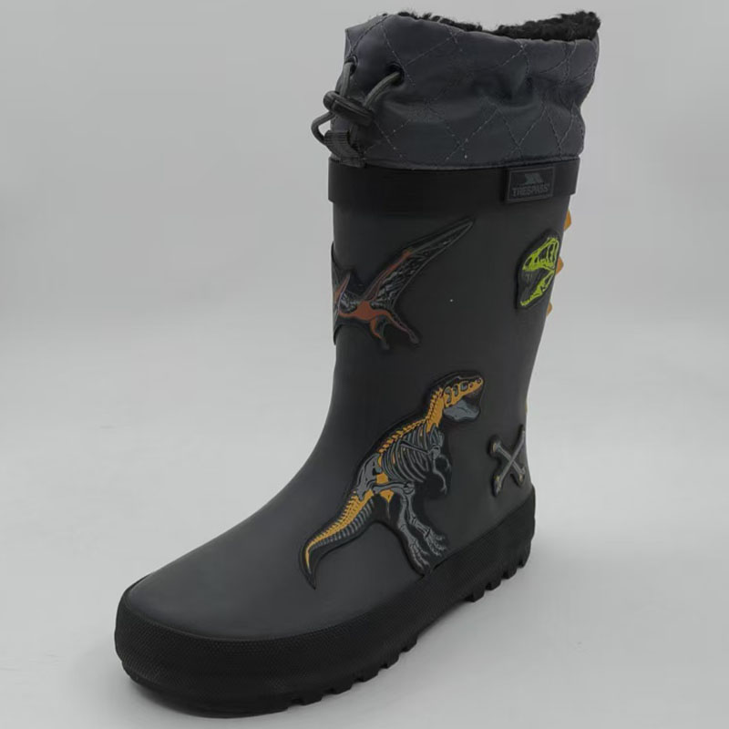 Customized 3D dinosaur patch toddler wellington boots