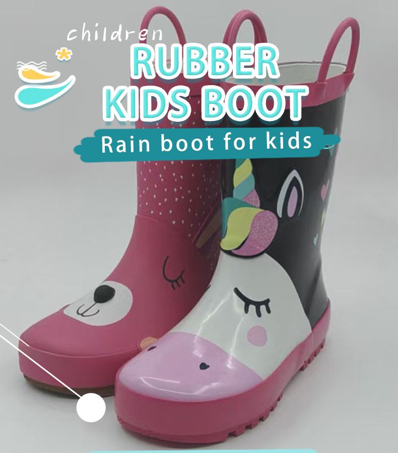 Easy-on handles children 3D printing rubber boots