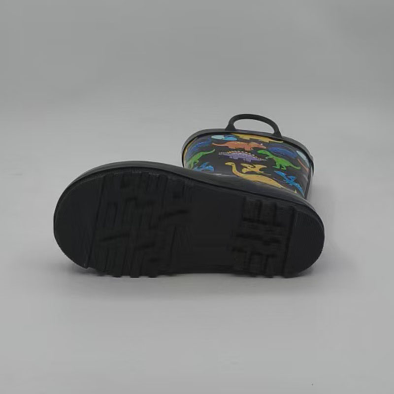Natural rubber dinosaur printing wellingtong boots children